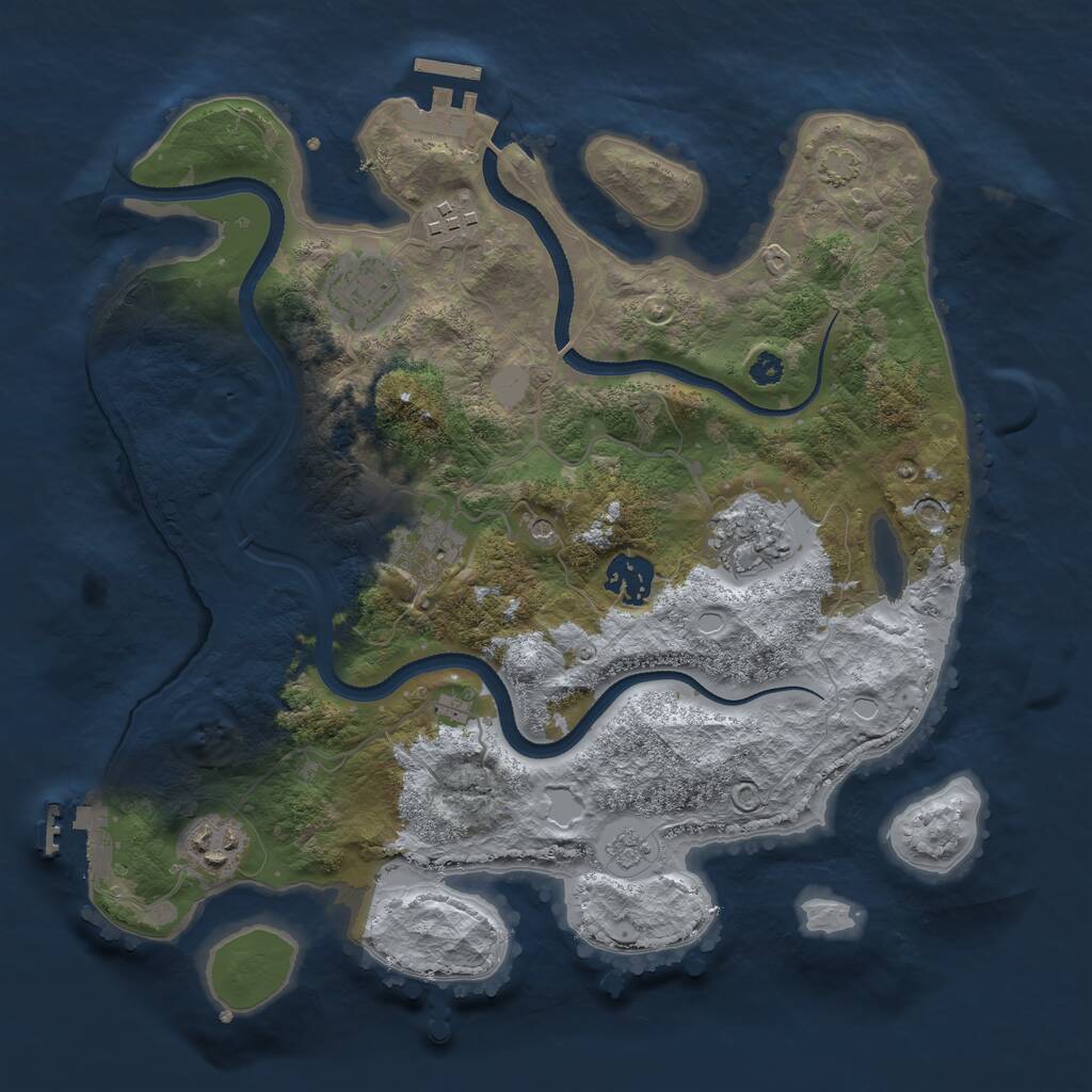 Rust Map: Procedural Map, Size: 3300, Seed: 481981, 12 Monuments