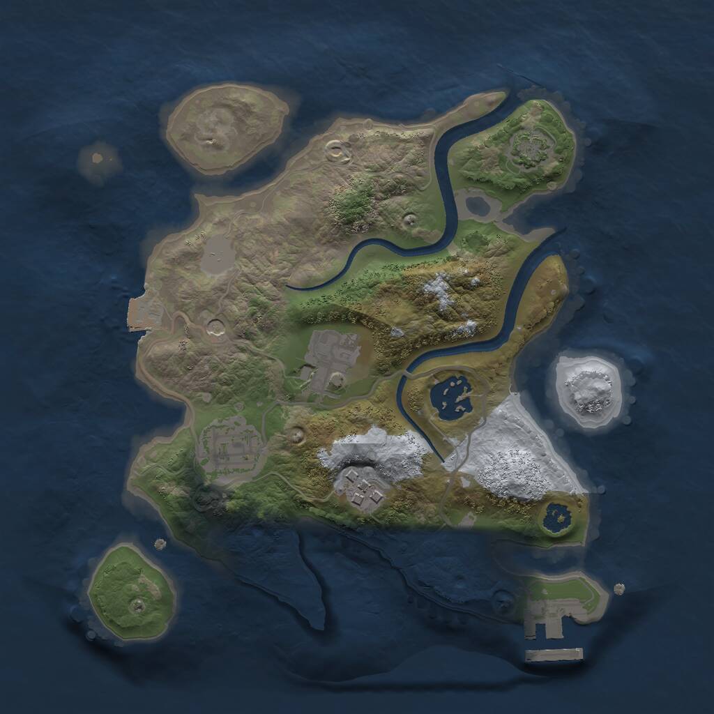 Rust Map: Procedural Map, Size: 2500, Seed: 6531849, 8 Monuments