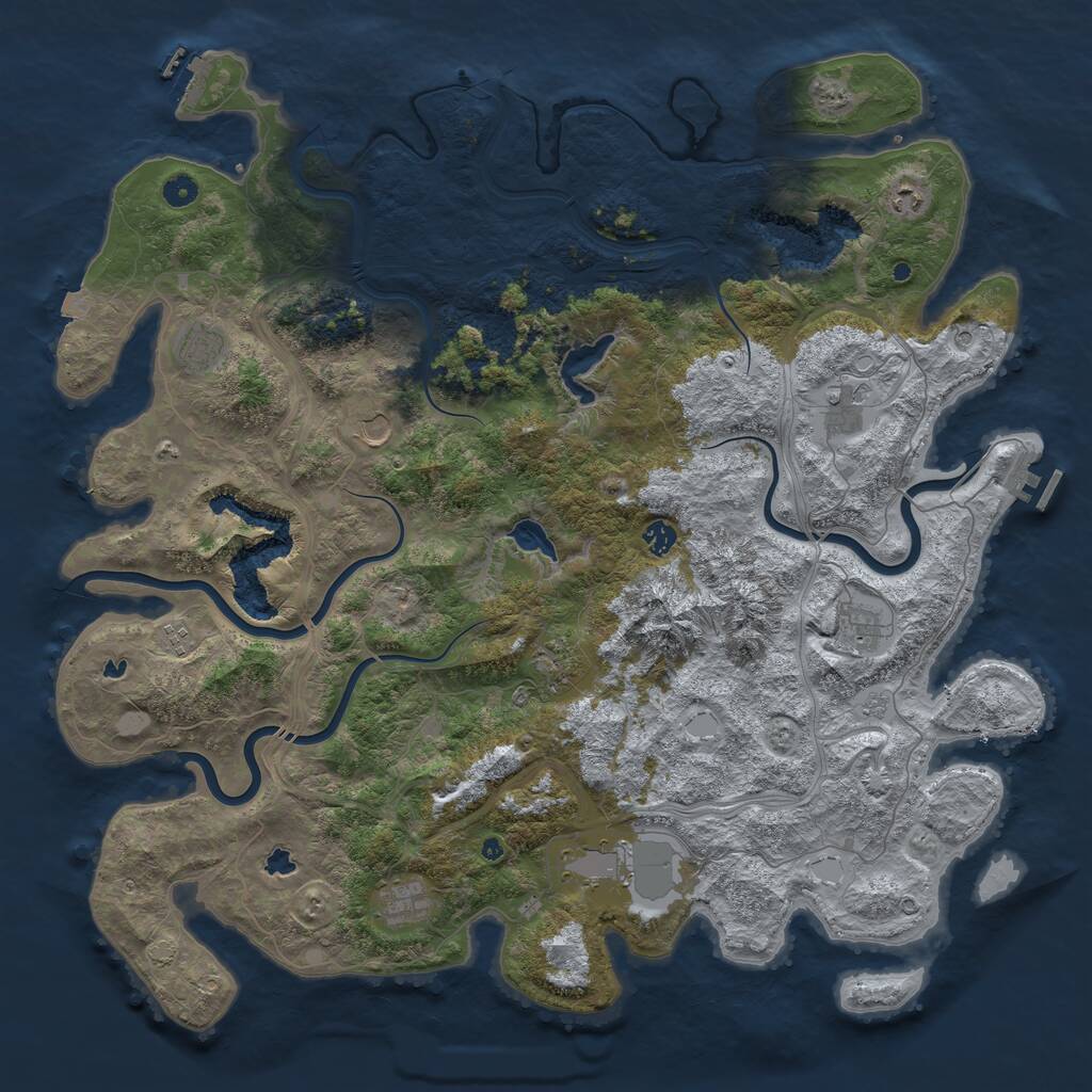 Rust Map: Procedural Map, Size: 5000, Seed: 1568367397, 16 Monuments