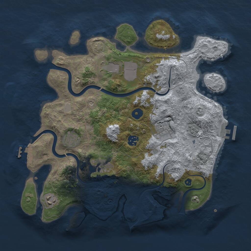 Rust Map: Procedural Map, Size: 3500, Seed: 1931974, 13 Monuments