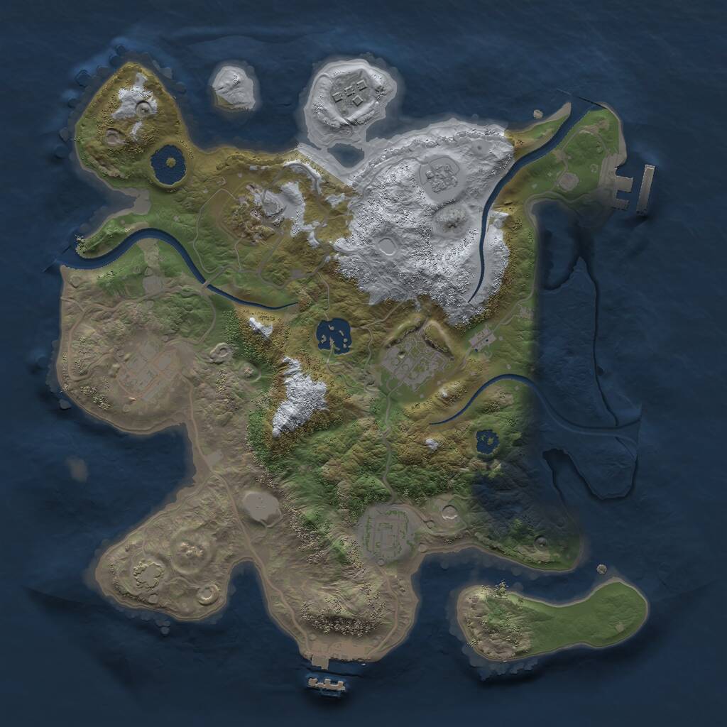 Rust Map: Procedural Map, Size: 3000, Seed: 5189704, 12 Monuments