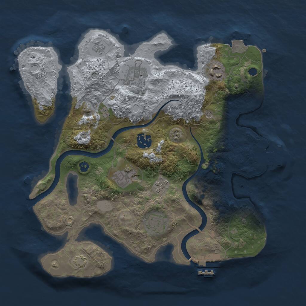 Rust Map: Procedural Map, Size: 3000, Seed: 27102025, 12 Monuments