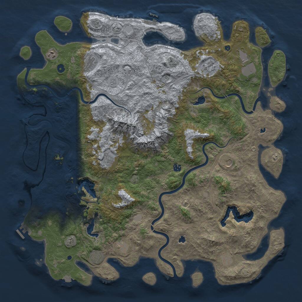 Rust Map: Procedural Map, Size: 5500, Seed: 82339849, 17 Monuments