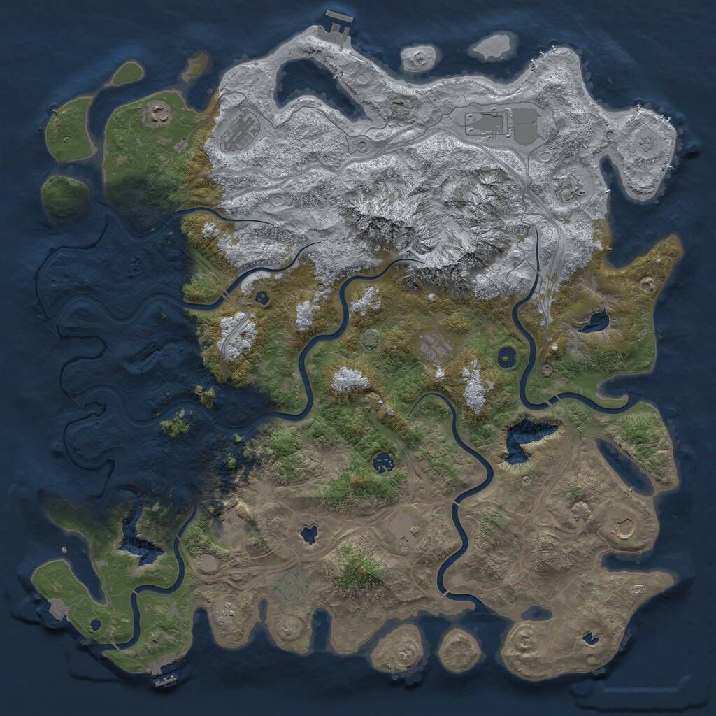 Rust Map: Procedural Map, Size: 5200, Seed: 170083647, 17 Monuments