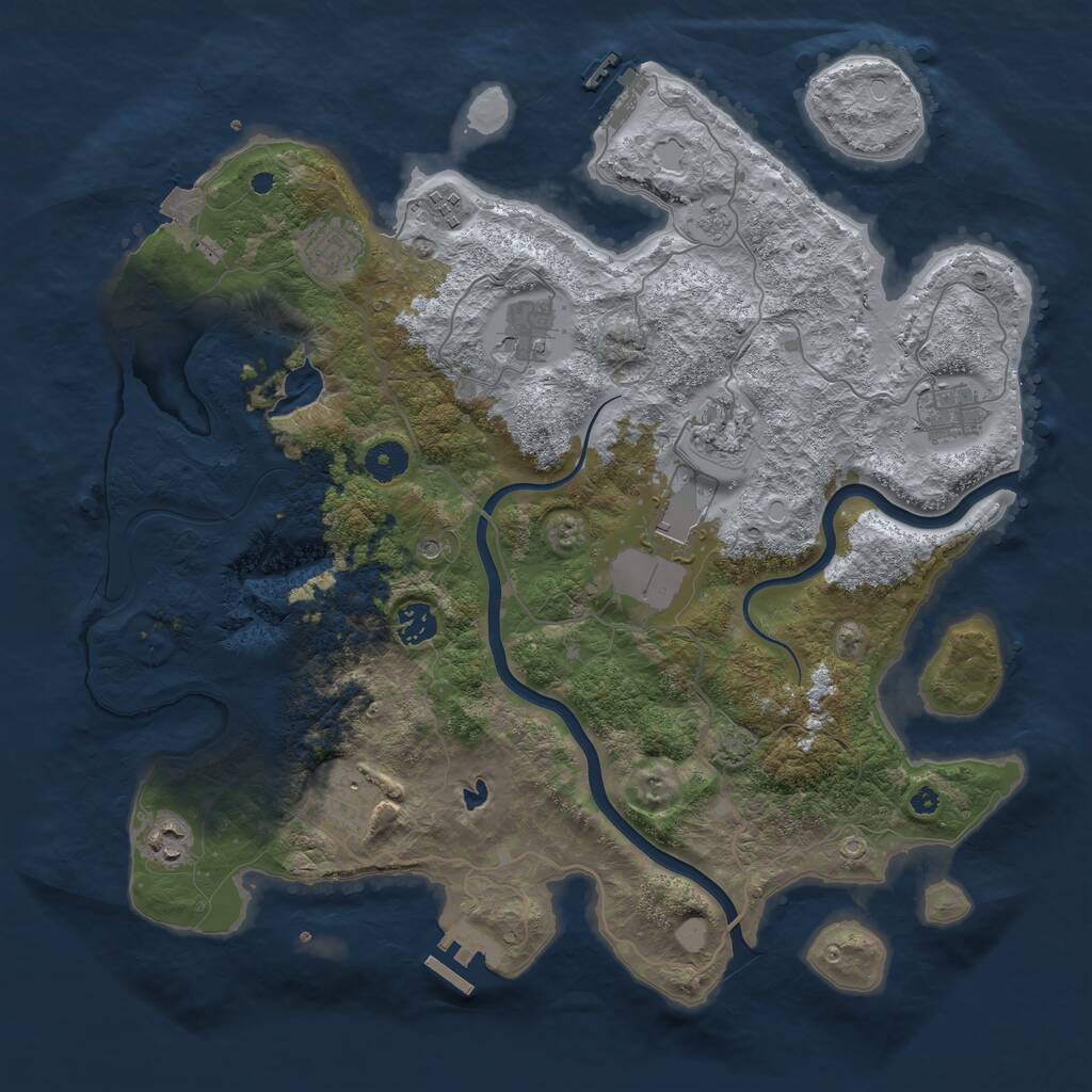 Rust Map: Procedural Map, Size: 4000, Seed: 19810506, 15 Monuments