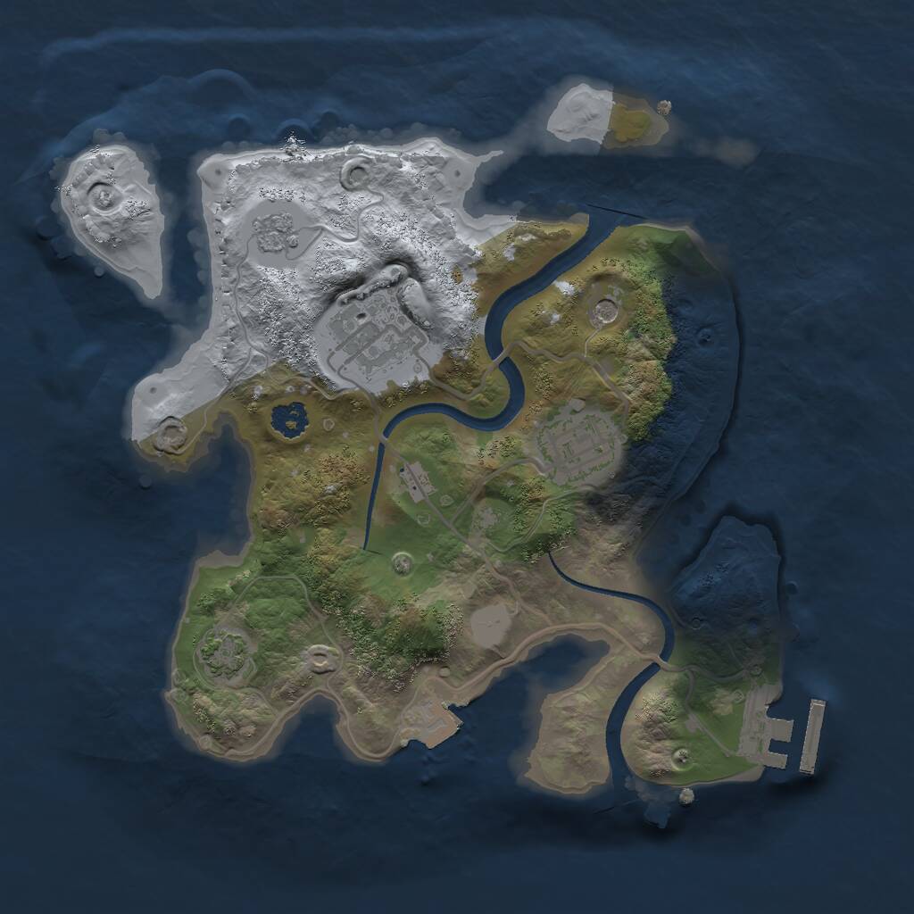 Rust Map: Procedural Map, Size: 2500, Seed: 990, 7 Monuments