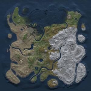 Thumbnail Rust Map: Procedural Map, Size: 4000, Seed: 9879, 14 Monuments