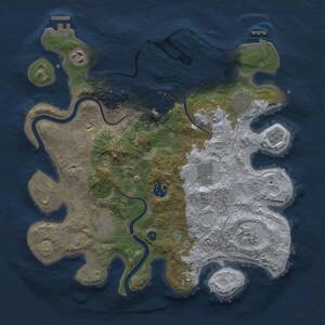 Thumbnail Rust Map: Procedural Map, Size: 3450, Seed: 3432, 14 Monuments