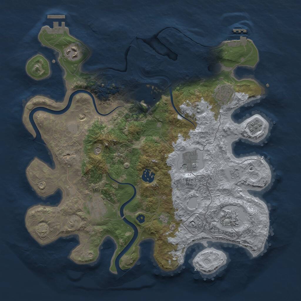 Rust Map: Procedural Map, Size: 3450, Seed: 3432, 14 Monuments