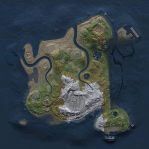 Thumbnail Rust Map: Procedural Map, Size: 2500, Seed: 1153980438, 7 Monuments