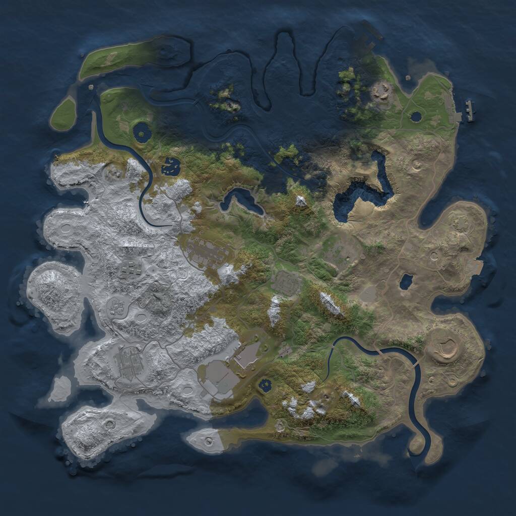 Rust Map: Procedural Map, Size: 4000, Seed: 91508313, 15 Monuments