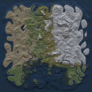 Thumbnail Rust Map: Procedural Map, Size: 6000, Seed: 1159823172, 17 Monuments