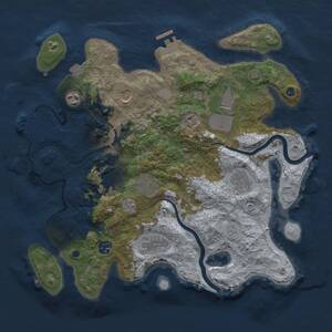 Thumbnail Rust Map: Procedural Map, Size: 3700, Seed: 14021989, 15 Monuments