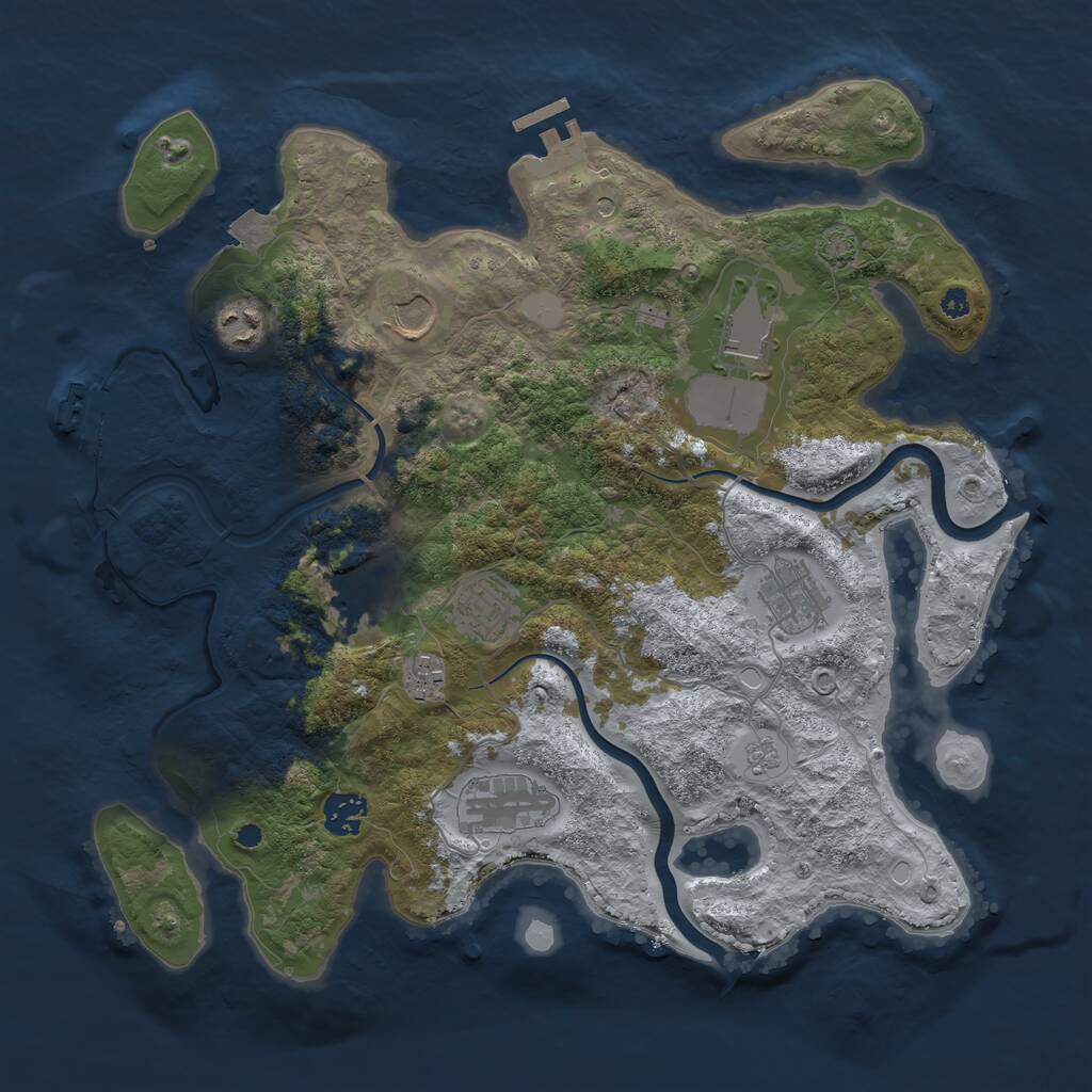 Rust Map: Procedural Map, Size: 3700, Seed: 14021989, 15 Monuments