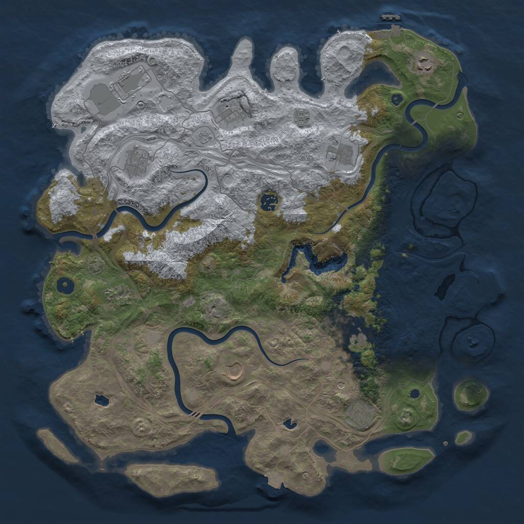 Rust Map: Procedural Map, Size: 4500, Seed: 40540089, 17 Monuments