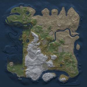 Thumbnail Rust Map: Procedural Map, Size: 3950, Seed: 78617704, 17 Monuments