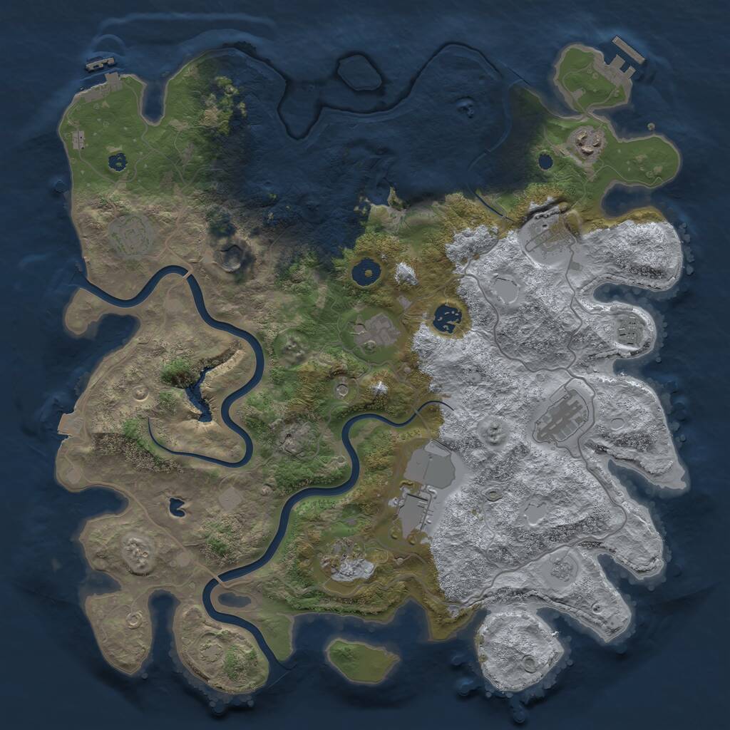 Rust Map: Procedural Map, Size: 4000, Seed: 679472969, 16 Monuments