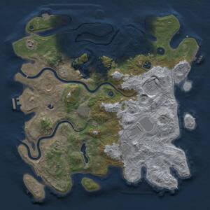 Thumbnail Rust Map: Procedural Map, Size: 4000, Seed: 1401, 15 Monuments