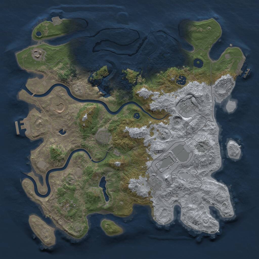 Rust Map: Procedural Map, Size: 4000, Seed: 1401, 15 Monuments