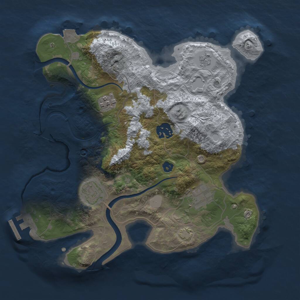 Rust Map: Procedural Map, Size: 2800, Seed: 711668676, 8 Monuments