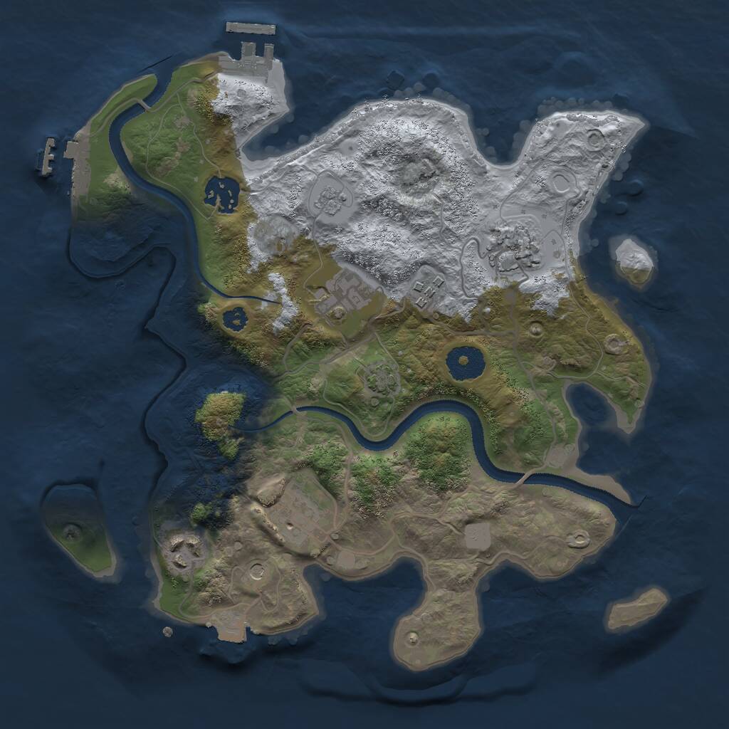 Rust Map: Procedural Map, Size: 3000, Seed: 437308263, 12 Monuments
