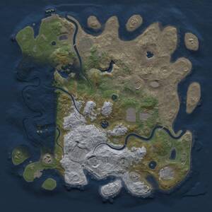 Thumbnail Rust Map: Procedural Map, Size: 4000, Seed: 43593586, 13 Monuments