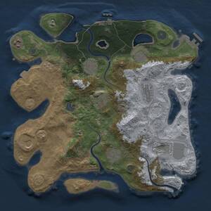 Thumbnail Rust Map: Procedural Map, Size: 3500, Seed: 6789234, 18 Monuments