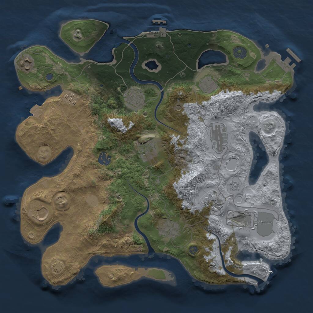 Rust Map: Procedural Map, Size: 3500, Seed: 6789234, 18 Monuments