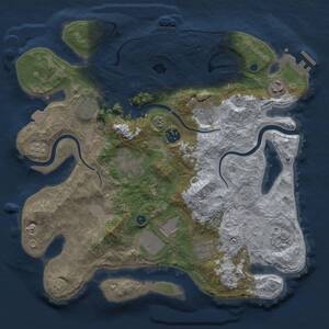 Thumbnail Rust Map: Procedural Map, Size: 3500, Seed: 6789234, 15 Monuments