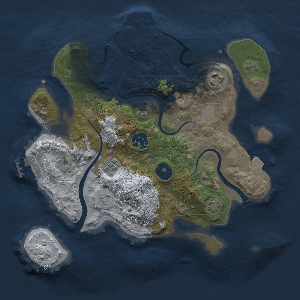 Rust Map: Procedural Map, Size: 2800, Seed: 2354876, 9 Monuments