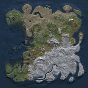 Thumbnail Rust Map: Procedural Map, Size: 5000, Seed: 1333921911, 17 Monuments