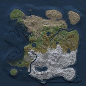 Thumbnail Rust Map: Procedural Map, Size: 3000, Seed: 23030, 12 Monuments