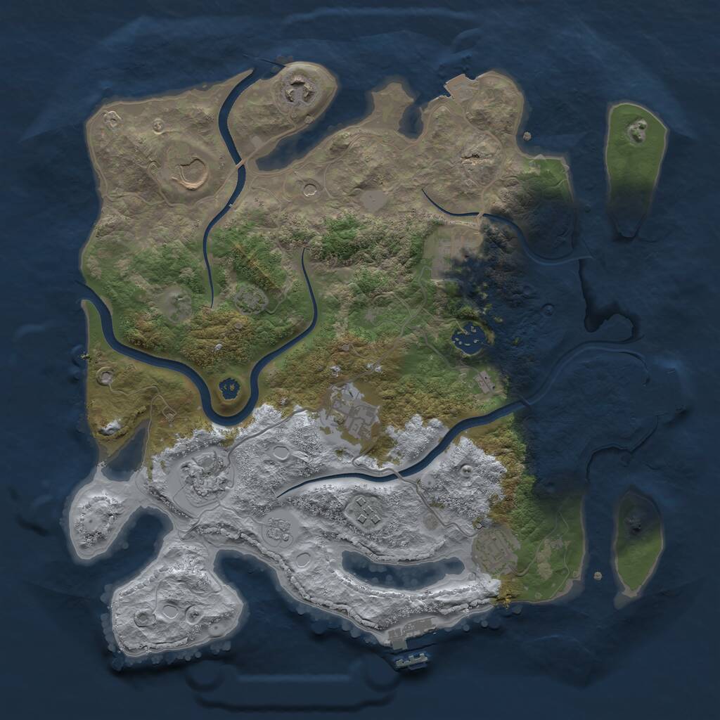 Rust Map: Procedural Map, Size: 3500, Seed: 714843, 14 Monuments