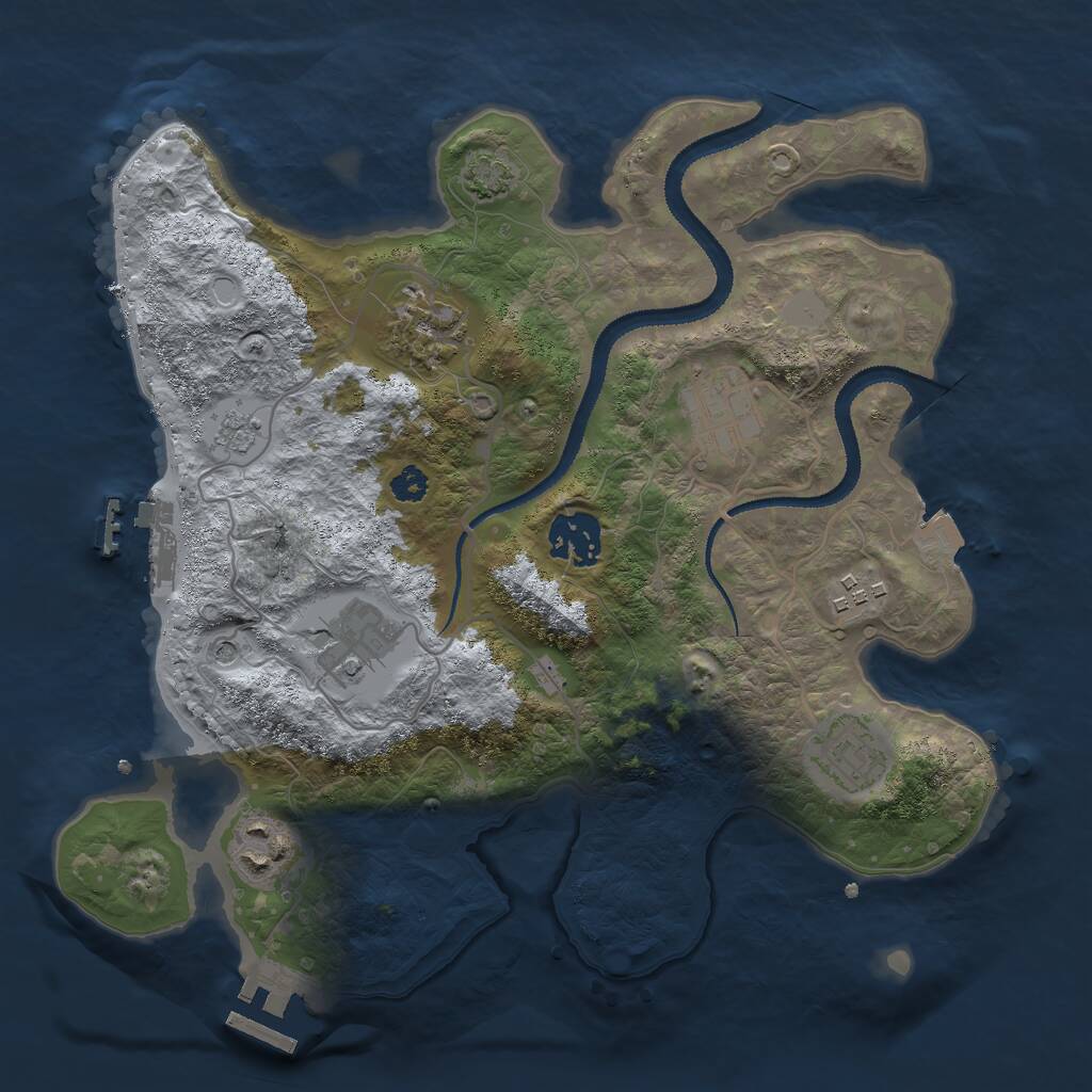 Rust Map: Procedural Map, Size: 3000, Seed: 2025102815, 13 Monuments