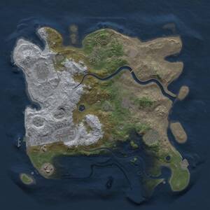 Thumbnail Rust Map: Procedural Map, Size: 3300, Seed: 1033921113, 13 Monuments