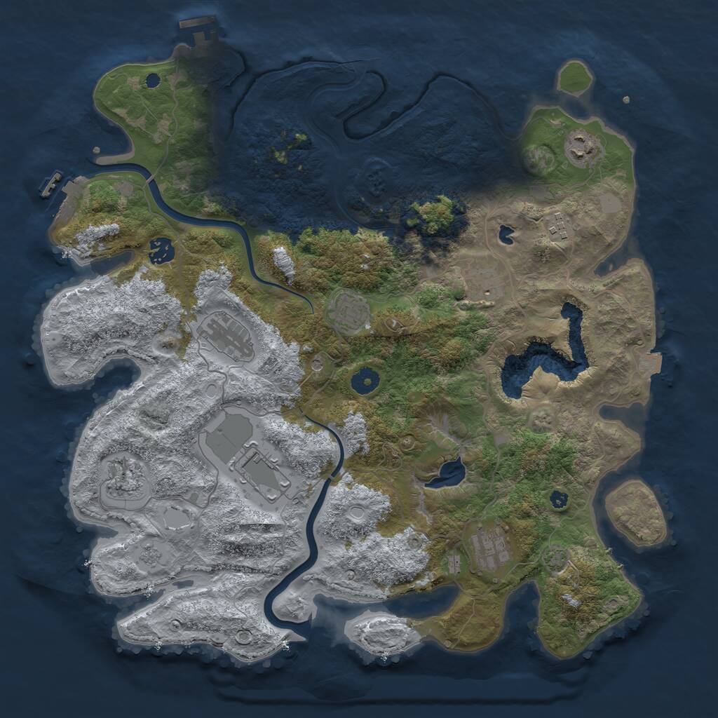 Rust Map: Procedural Map, Size: 4000, Seed: 1455243622, 15 Monuments