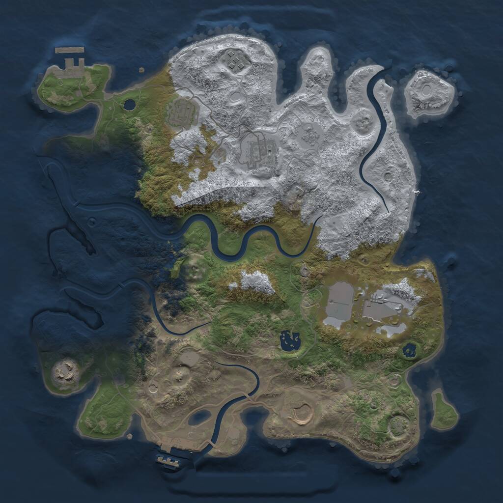 Rust Map: Procedural Map, Size: 3500, Seed: 459046648, 13 Monuments