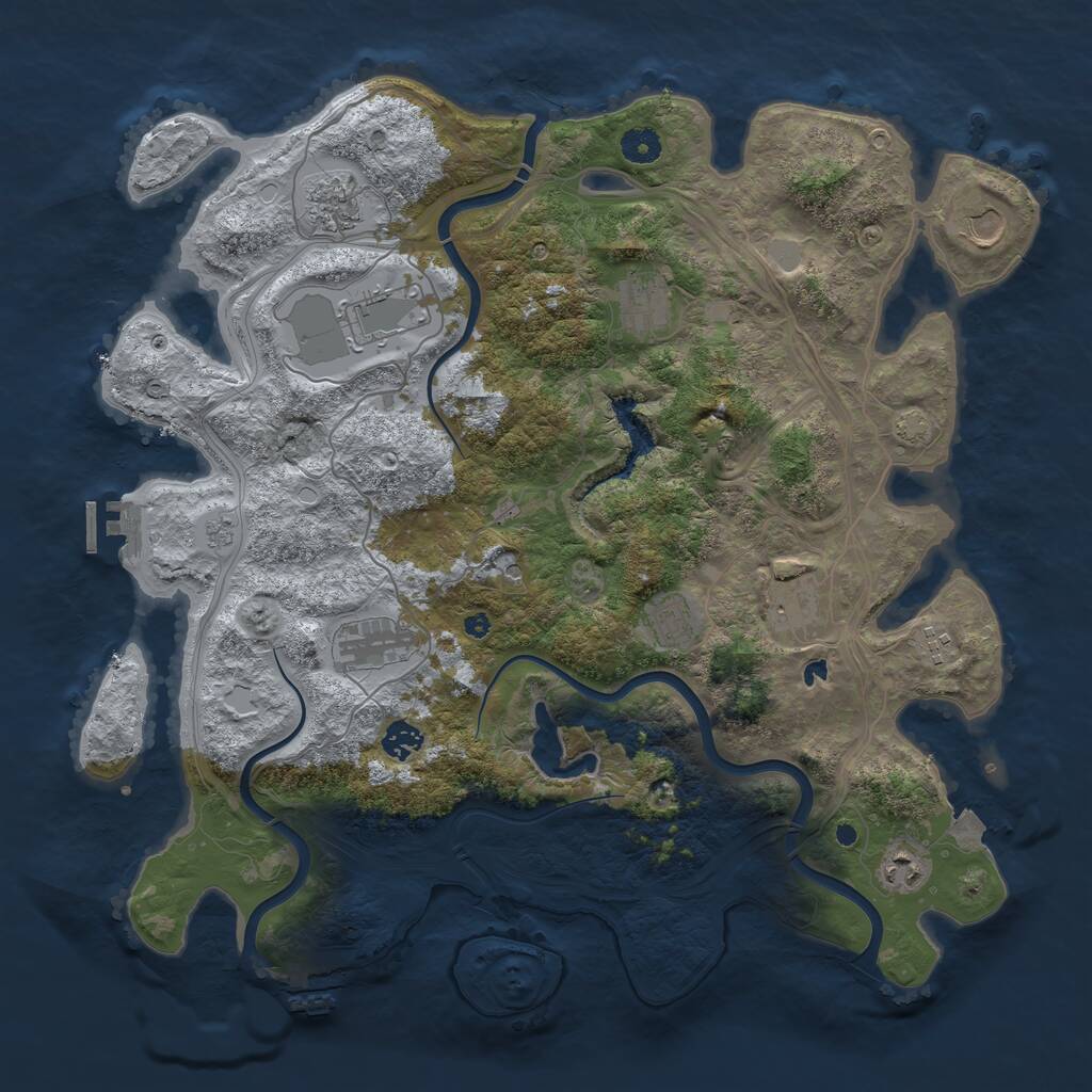 Rust Map: Procedural Map, Size: 4250, Seed: 534434, 16 Monuments