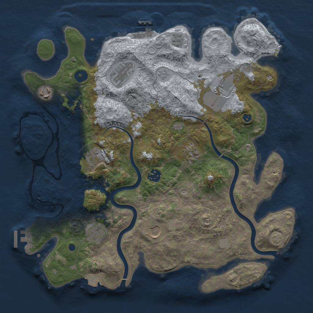 Rust Map: Procedural Map, Size: 3700, Seed: 867840661, 15 Monuments