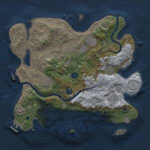 Thumbnail Rust Map: Procedural Map, Size: 3500, Seed: 49907, 15 Monuments