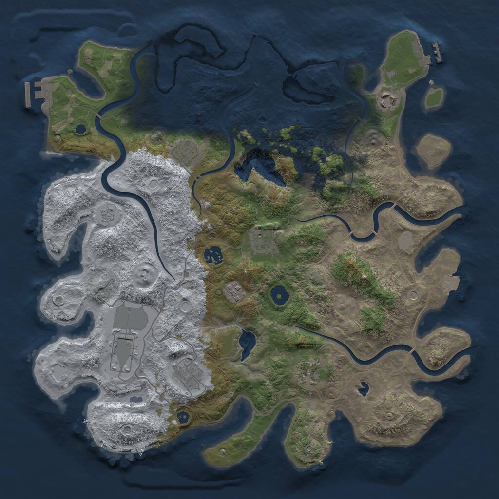 Rust Map: Procedural Map, Size: 4000, Seed: 339, 14 Monuments