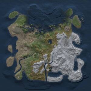 Thumbnail Rust Map: Procedural Map, Size: 3500, Seed: 1760527550, 13 Monuments