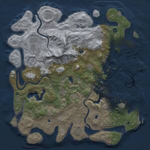 Thumbnail Rust Map: Procedural Map, Size: 5000, Seed: 1350344506, 17 Monuments