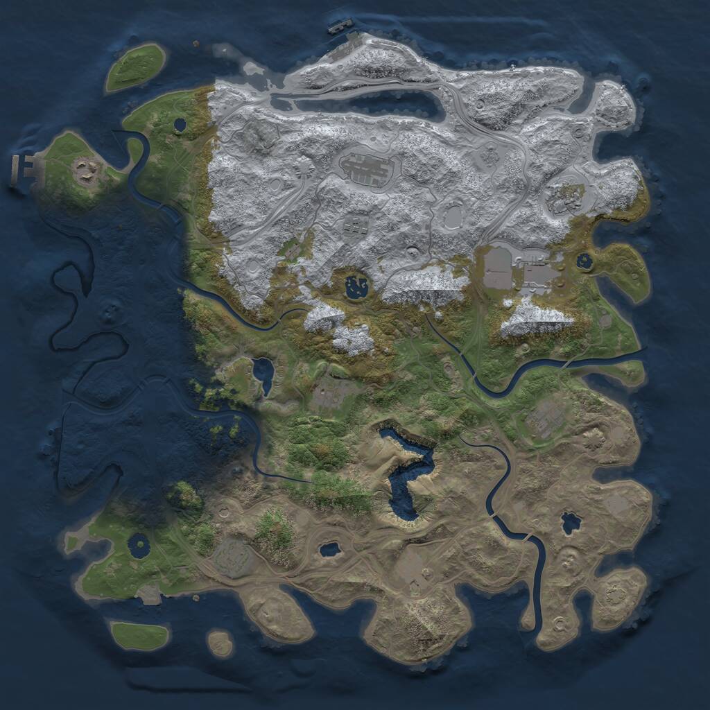 Rust Map: Procedural Map, Size: 4500, Seed: 4657482, 16 Monuments