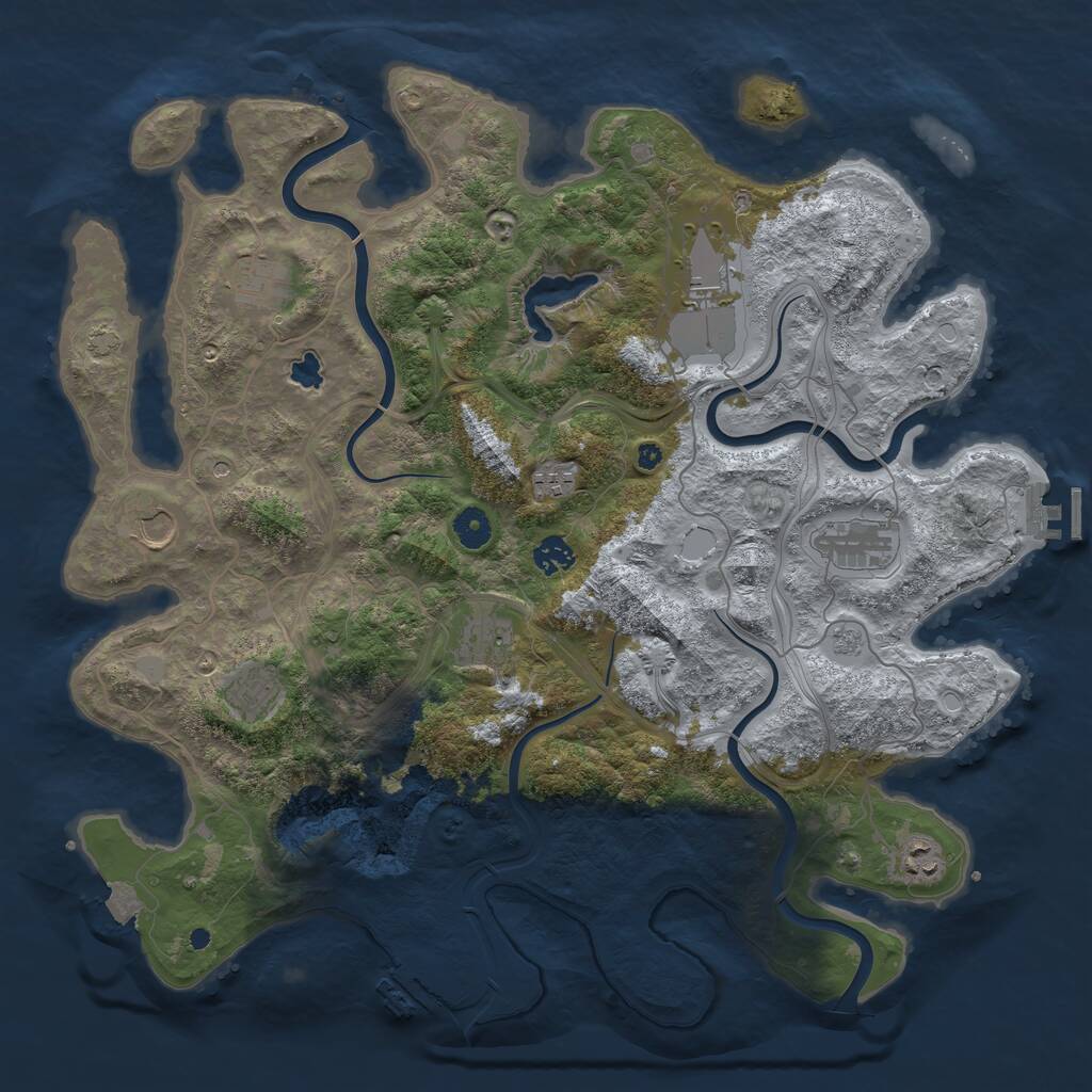 Rust Map: Procedural Map, Size: 4250, Seed: 20821, 15 Monuments