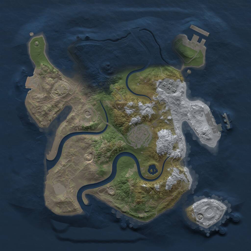 Rust Map: Procedural Map, Size: 2500, Seed: 1745655121, 7 Monuments