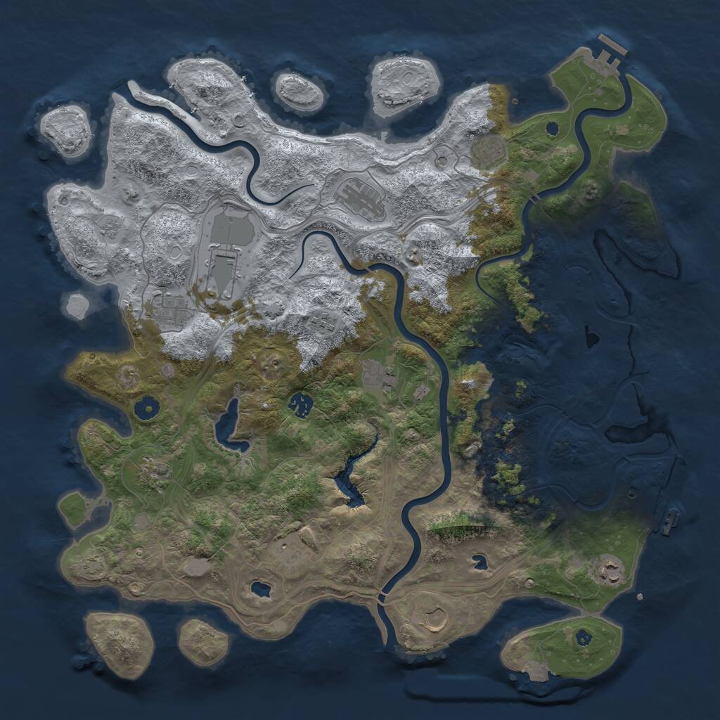 Rust Map: Procedural Map, Size: 4500, Seed: 962128760, 17 Monuments
