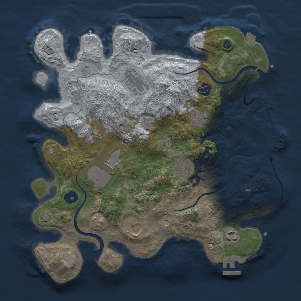 Rust Map: Procedural Map, Size: 3500, Seed: 962128760, 15 Monuments