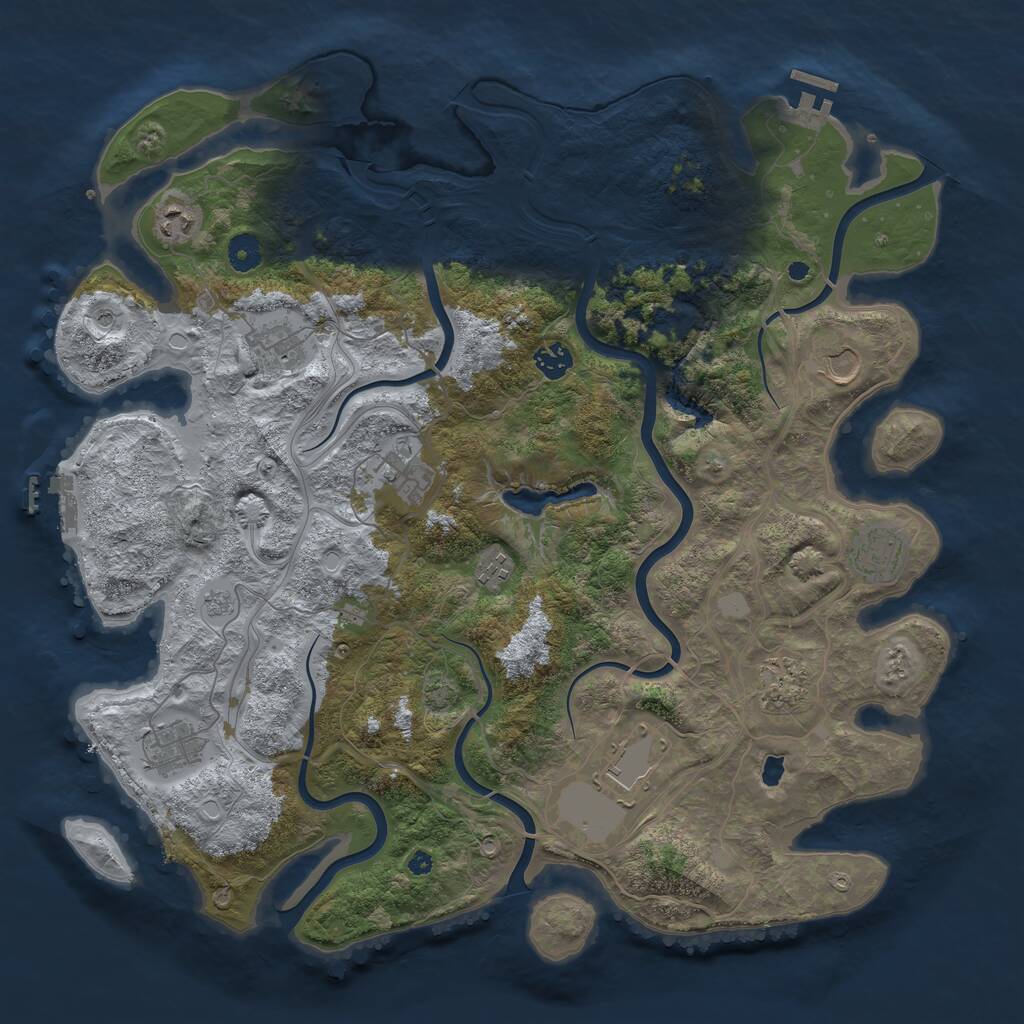Rust Map: Procedural Map, Size: 4256, Seed: 12300321, 16 Monuments
