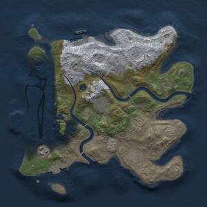 Thumbnail Rust Map: Procedural Map, Size: 3000, Seed: 1232725908, 11 Monuments